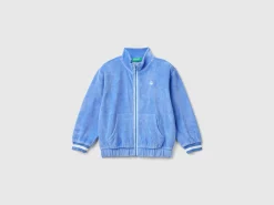 Sweatshirt in chenille with zip