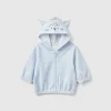 Sweatshirt in chenille with hood