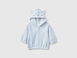 Sweatshirt in chenille with hood