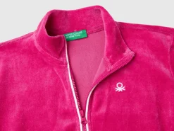 Sweatshirt in chenille with zip