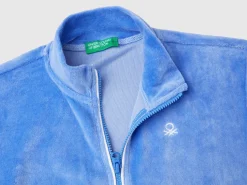 Sweatshirt in chenille with zip