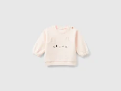 Sweatshirt with embroidery and patches in organic cotton