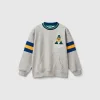 Sweatshirt with embroidery in cotton blend