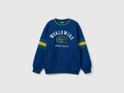 Sweatshirt with embroidery in cotton blend