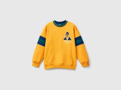 Sweatshirt with embroidery in cotton blend