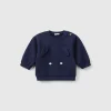 Sweatshirt with embroidery and patches in organic cotton