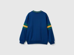 Sweatshirt with embroidery in cotton blend