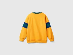 Sweatshirt with embroidery in cotton blend