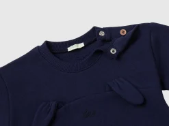 Sweatshirt with embroidery and patches in organic cotton
