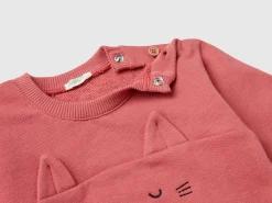 Sweatshirt with embroidery and patches in organic cotton