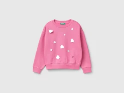Sweatshirt with heart sequins