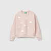 Sweatshirt with heart sequins