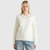 Sweatshirt with jewel effect applique