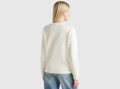 Sweatshirt with jewel effect applique