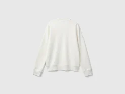 Sweatshirt with jewel effect applique