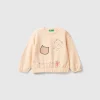 Sweatshirt with print and sequins