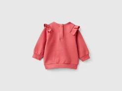 Sweatshirt with rouches in stretch organic cotton