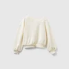 Sweatshirt with uneven neckline