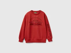 Sweatshirt with velvet effect print