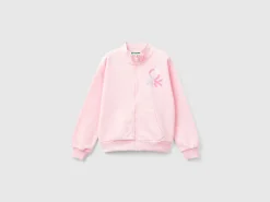 Sweatshirt with zip and collar