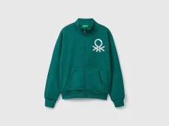 Sweatshirt with zip and collar