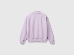 Sweatshirt with zip and collar