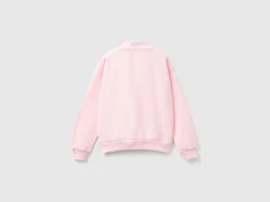 Sweatshirt with zip and collar