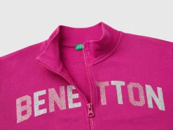 Sweatshirt with zip and collar