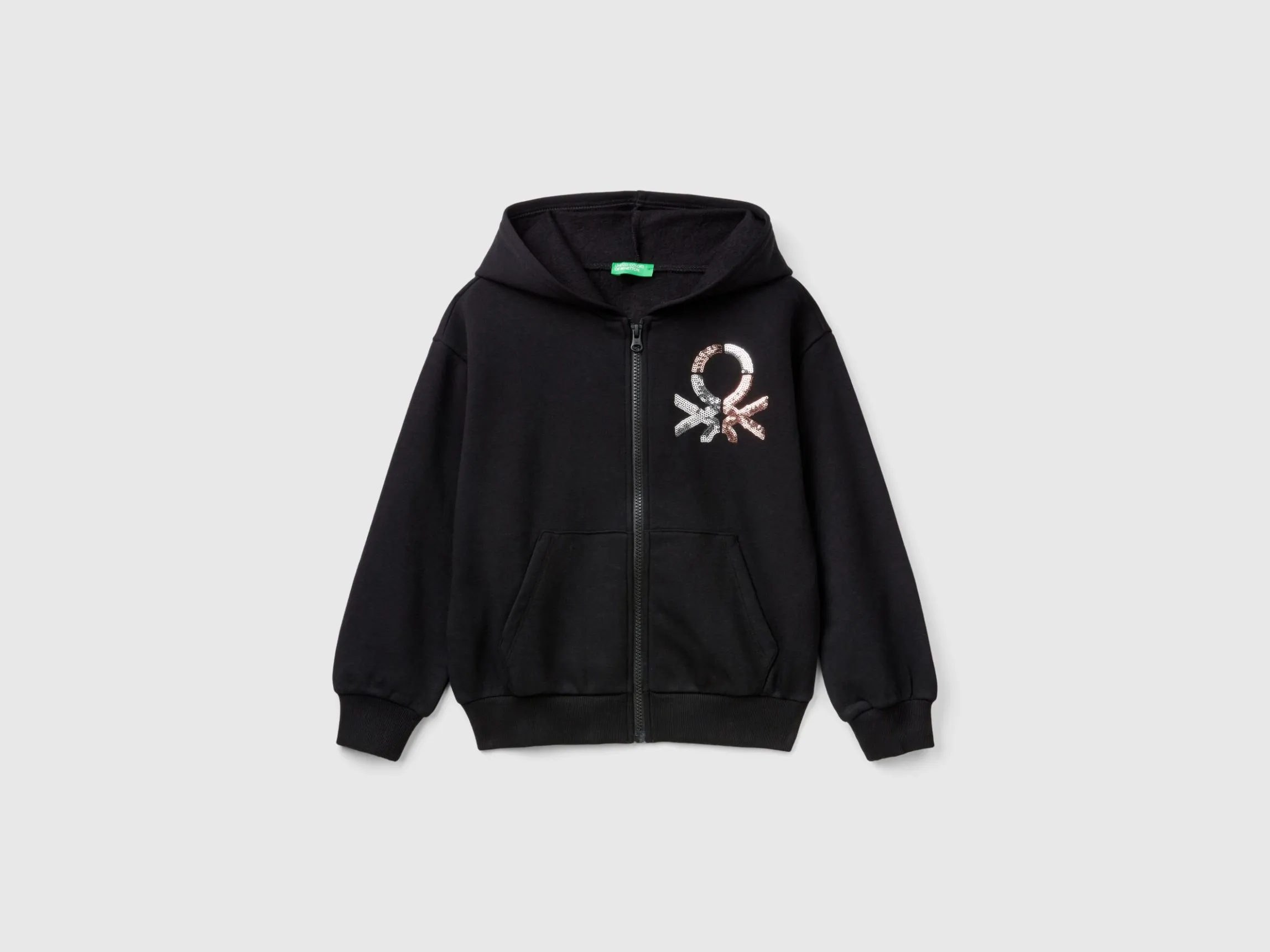 Sweatshirt with zip and sequins