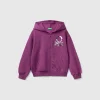 Sweatshirt with zip and sequins