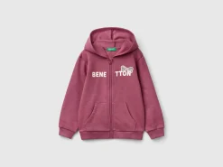 Sweatshirt with zip and sequins