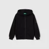 Sweatshirt with zip and sequins