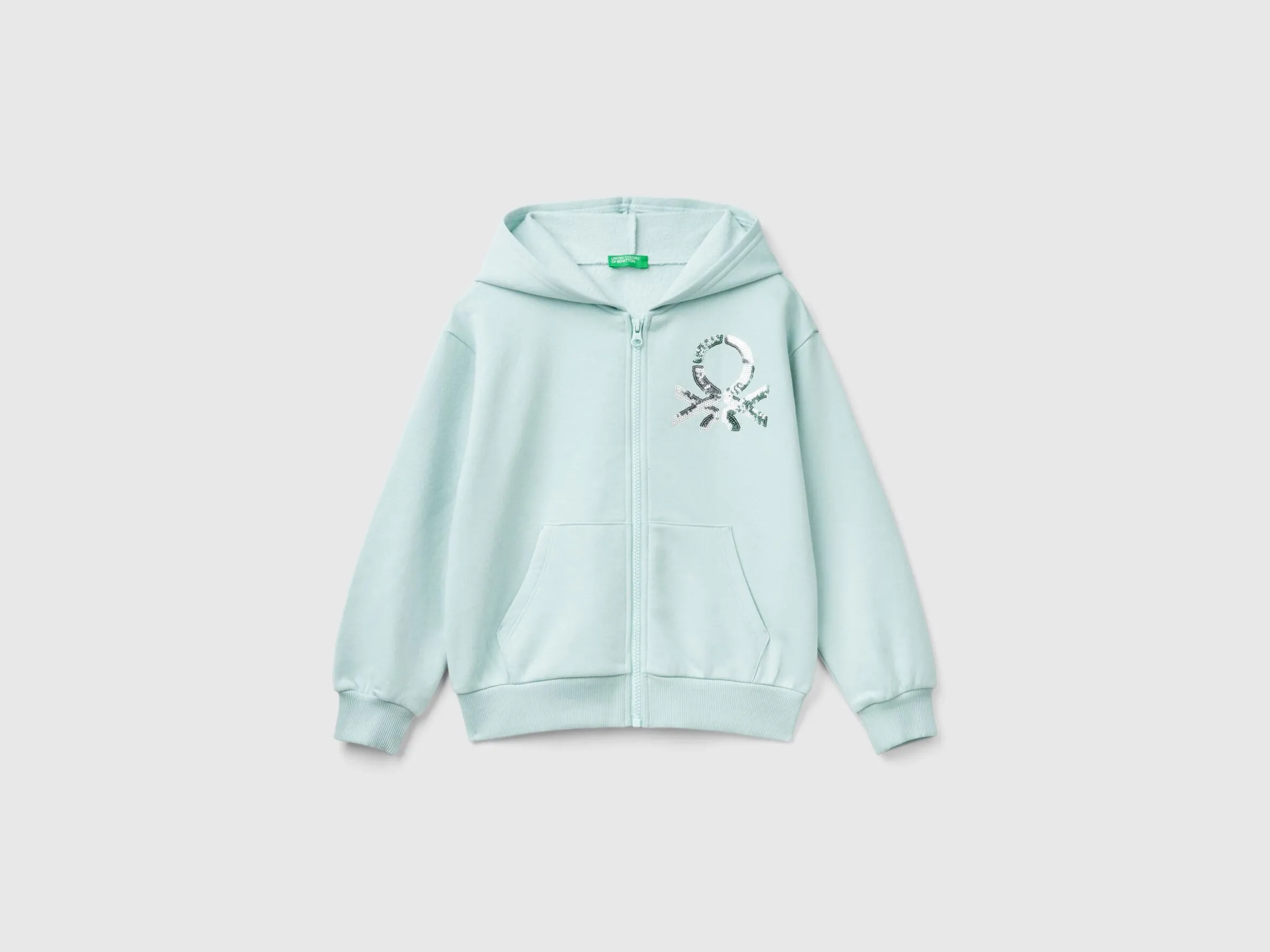 Sweatshirt with zip and sequins