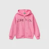Sweatshirt with zip and sequins