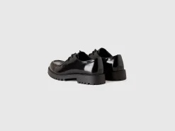 Synthetic patent leather moccasins