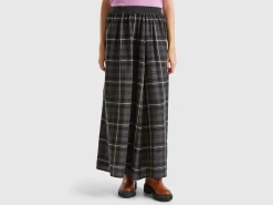 Tartan check midi skirt