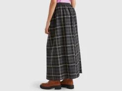 Tartan check midi skirt