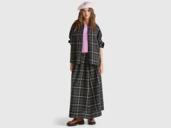 Tartan check midi skirt