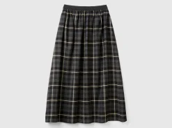 Tartan check midi skirt