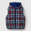 Tartan padded vest