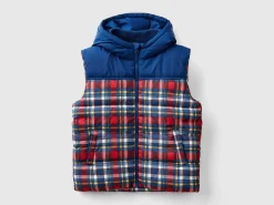 Tartan padded vest