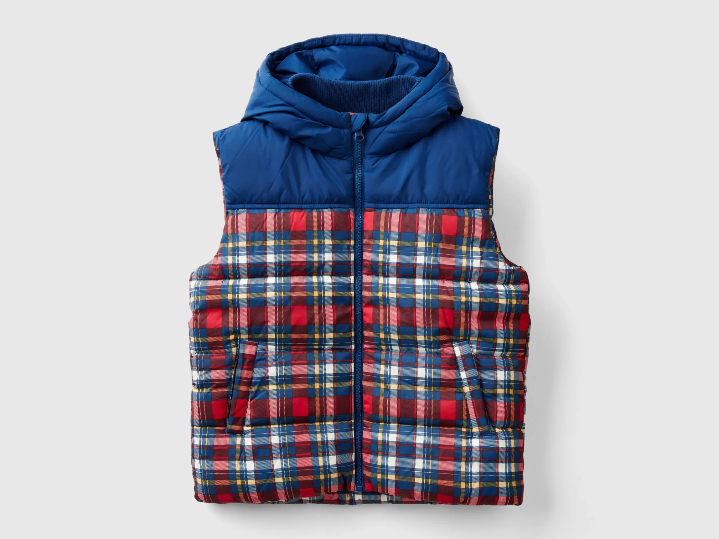 Tartan padded vest