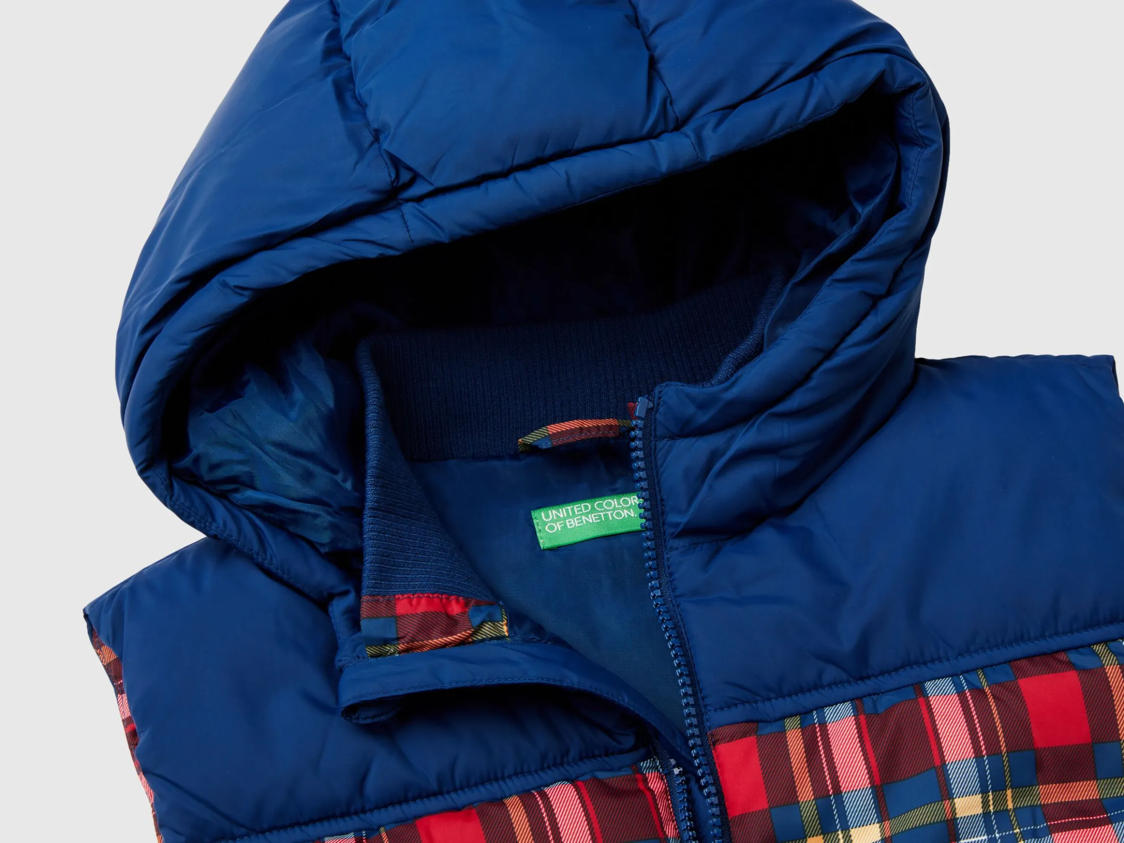 Tartan padded vest