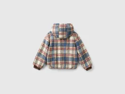 Teddy jacket with check pattern