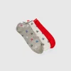 Three pairs of short socks with logo
