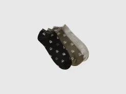 Three pairs of short socks with logo