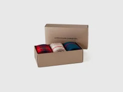 Three pairs of tartan socks