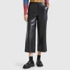 Trousers in imitation leather fabric