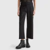 Trousers in stretch cotton with straight leg