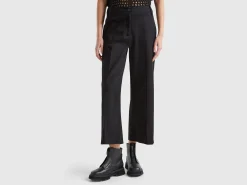 Trousers in stretch cotton with straight leg